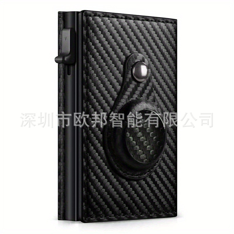 Nuevo titular de la tarjeta de crédito bifold Banco titular de la tarjeta monedero lateral push automático pop-up titular de la tarjeta con la funda protectora AirTag