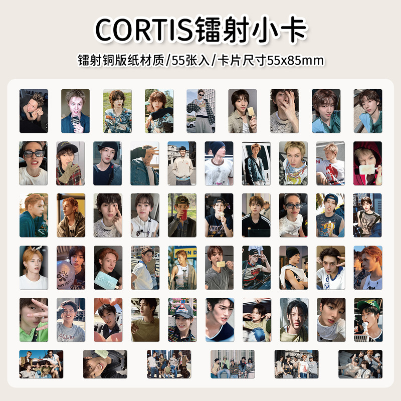 55张CORTIS镭射小卡 韩团自拍明星小卡粉丝应援收藏周边LOMO卡片|undefined