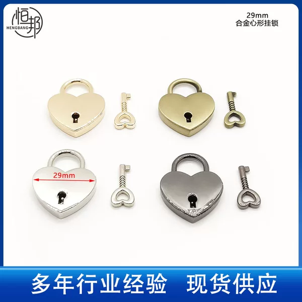 Zinc Alloy Box Decoration Heart-Shaped Padlock Bag Hardware Accessories Anti-Theft Lock Metal Creative Peach Heart Love Lock
