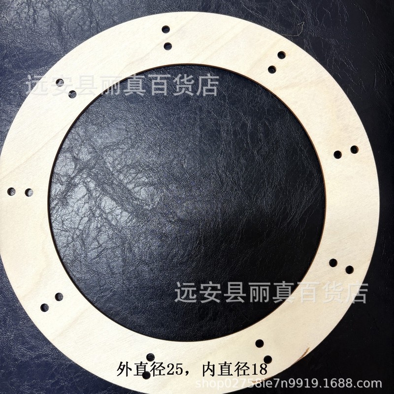 圣诞木质圆形打孔工艺品 镂空diy花环木框架节日心形花环挂饰木片|undefined