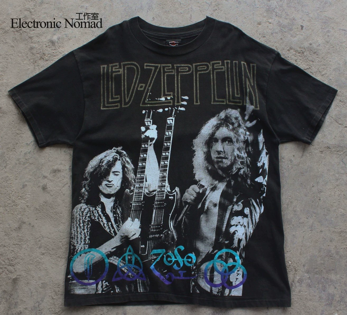 EN вымытая мастер Led Zeppelin рок-группа Zeppelin футболка с коротким рукавом 210 г