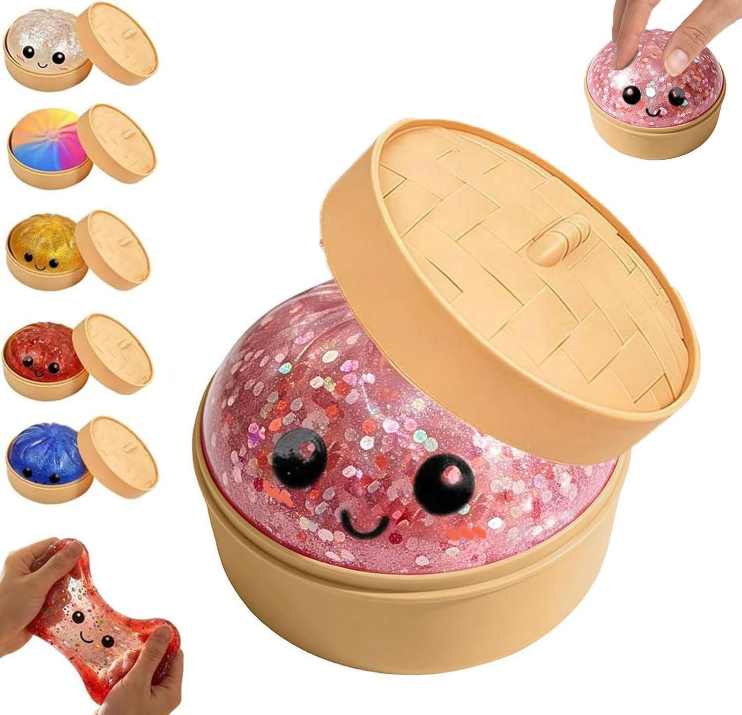 Dumpling Squishies Toy Simulación de bolos de pellizco de pellizco de juguetes de descompresión de bolos de pellizco de juguetes