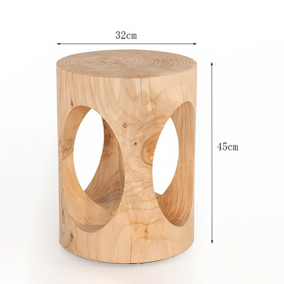 Taburetes de madera de tronco de alojamiento nórdico taburetes de madera maciza taburetes de asiento taburetes de madera maciza