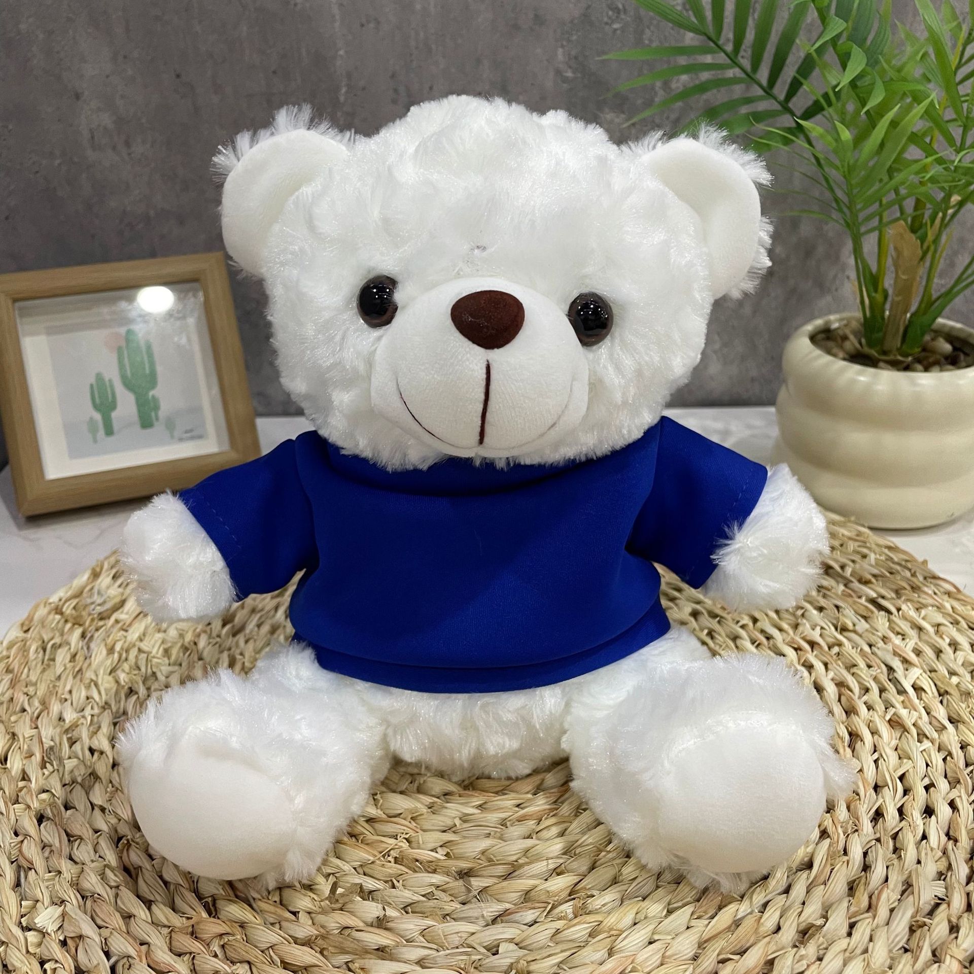 Teddy Bear se puede imprimir LOGO evento de vacaciones muñeca regalo para el hogar adornos de escritorio abrazar juguetes de peluche