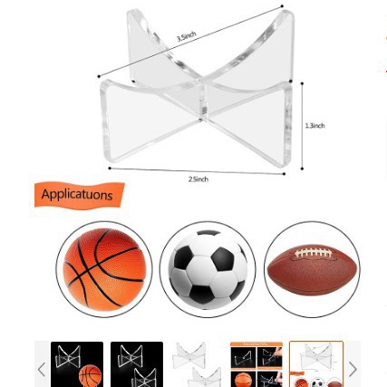 Baloncesto de fútbol de baloncesto estante de exhibición de balones transfronterizos repositorios de base transparentes de soporte de bola acrílico