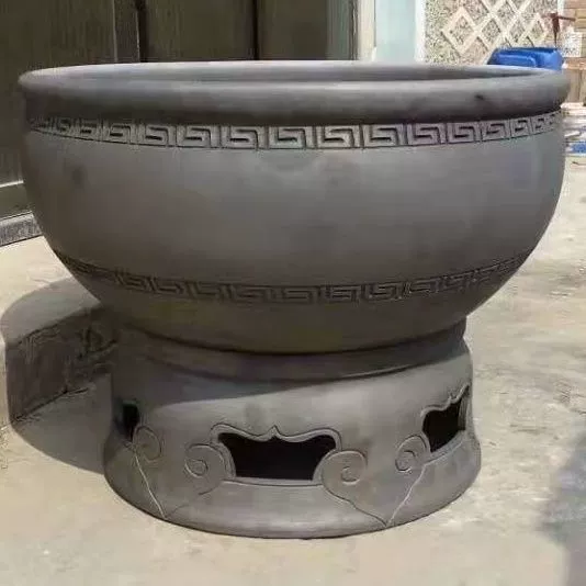 Old Beijing fish basin black pottery ancient method cylinder courtyard old-fashioned ceramic water-raised goldfish turtle lotus mud tile fish tank