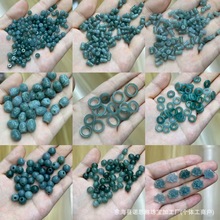 天然蓝水翡翠圆珠隔片跑环貔貅桶珠散珠配件DIY手链项链饰品配件