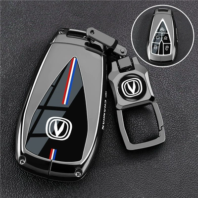 univ, Oushang z6unit, Car key bag - changan-b-model-5-button-black-vinyl-labeled-metal-buckle