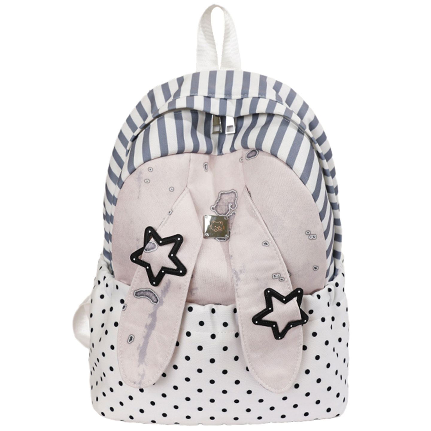 Universales estudiantes lindos clase de nicho ligero 2026 nuevas orejas de gran capacidad mochila de mujer mochila de punto de onda conejo
