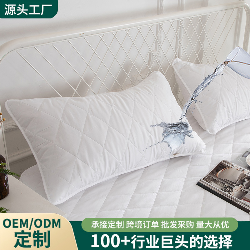 Amazon acolchado funda de almohada impermeable anti-saliva funda de almohada fábrica directa anti-ácaros cabeza aceite liner almohada cuero cabelludo