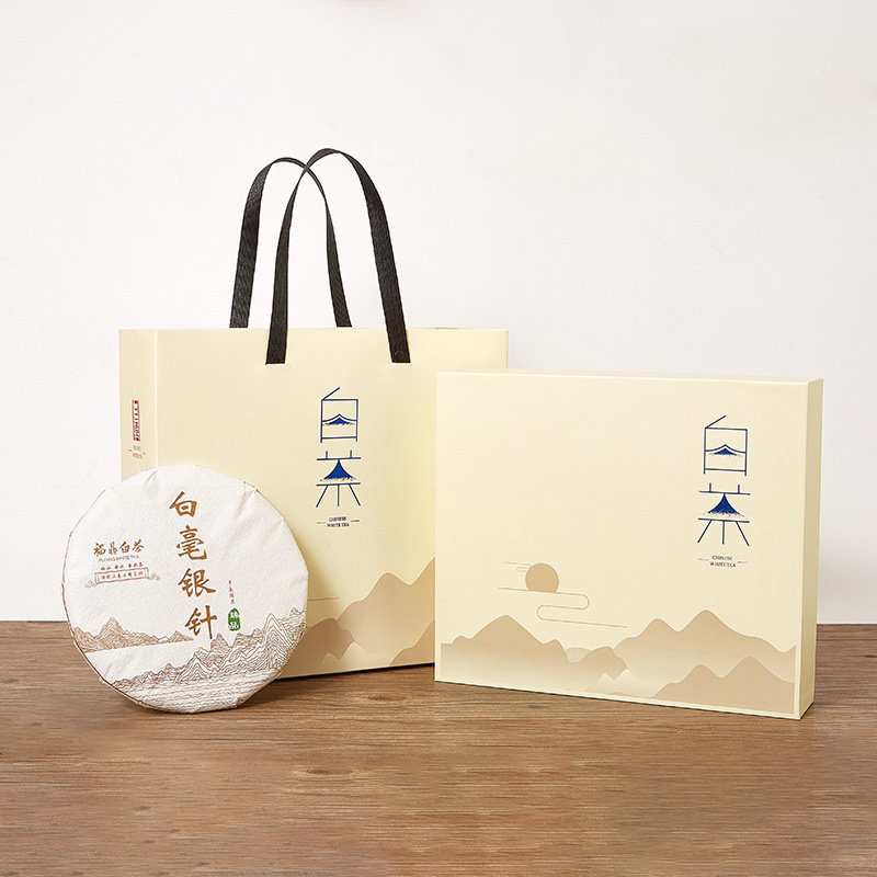 2021通版福鼎白茶礼盒包装空盒357g茶饼安吉单饼通版印刷纸盒