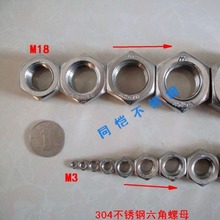 现货批发微盟304不锈钢螺母螺丝帽六角罗母螺丝罗母正牙反牙螺母