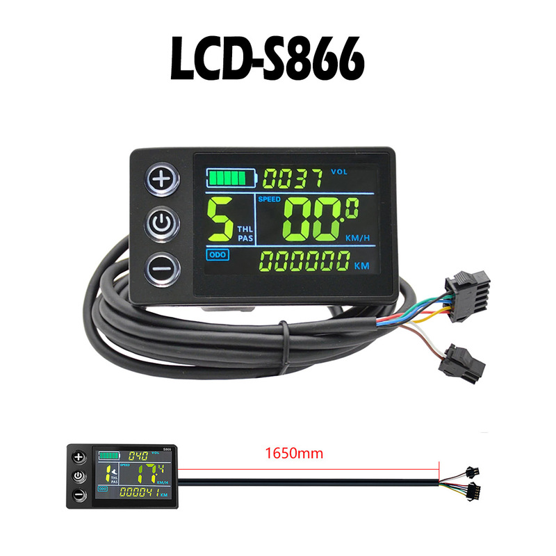 マウンテンバイクリチウム電気改造部品LCD-S866電動スクータースマート液晶カラースクリーン計器/SMコネクタ|undefined
