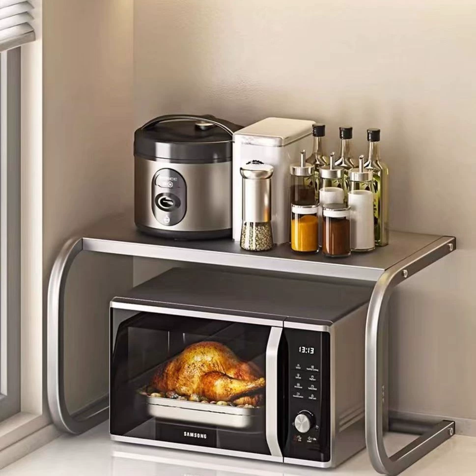 Кухонный стеллаж/table desktop storage rack хранение миски полка чаши микроволновка многофункциональная стальная рама