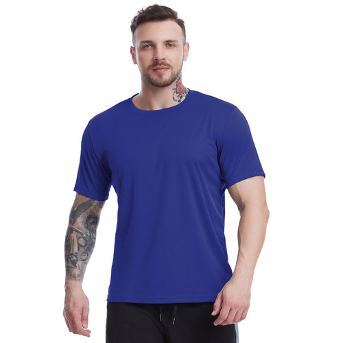 Loose plus size fitness clothing for men in summer mesh breathable short-sleeved T-shirt sweaty basketball training running sportswear