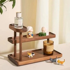 木製の桜の木の胡桃の木のテーブルの上の物置棚の実木の杯の棚の茶器の収納棚の香水の物置棚