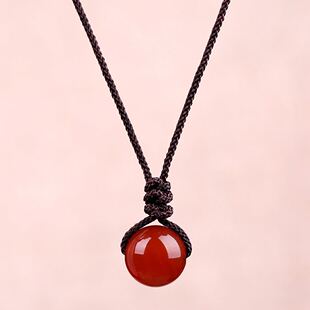 Agate Jade Pendant Women's Pendant Pendant Ethnic Style Necklace Woolen Chain Rope Couple Necklace Exquisite Star Fashion