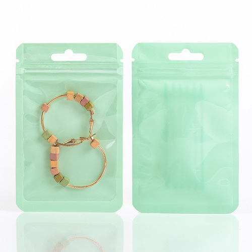 Colorful macaron ziplock bag, thickened transparent yin and yang sealed plastic seal bag, jewelry goo card storage packaging bag
