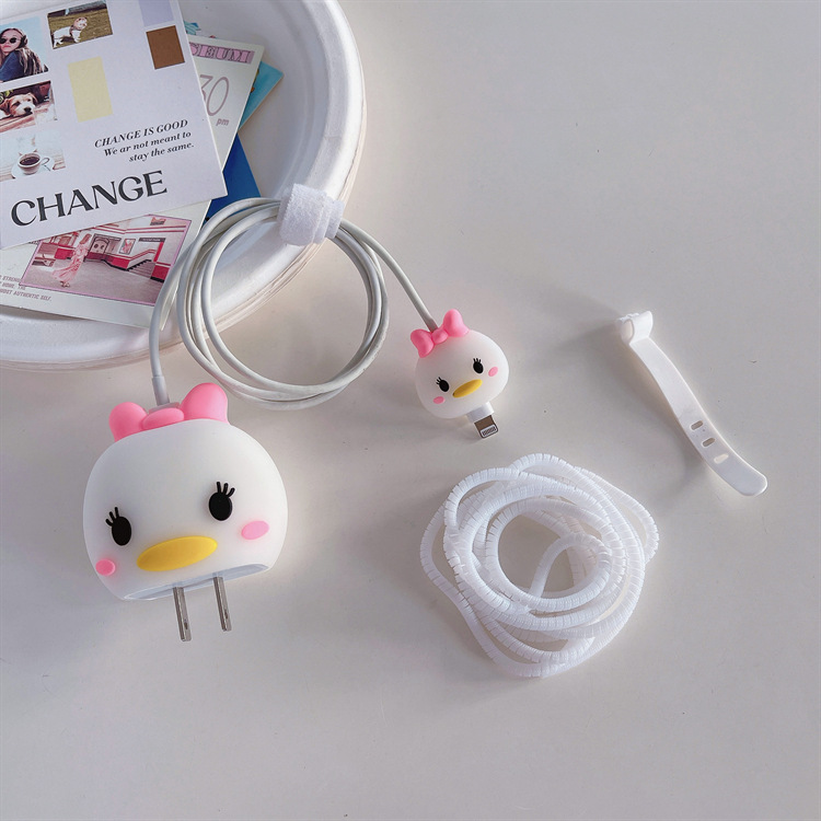 2023 nuevo cargador de dibujos animados cubierta protectora adecuada para Apple carga rápida cabeza 18/20W estándar europeo estándar americano aplicable