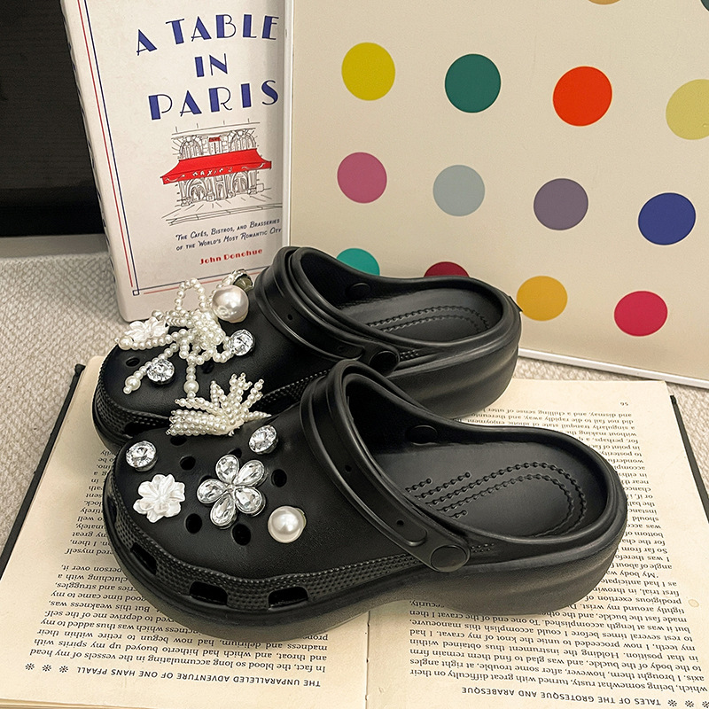 Classic Hot-Selling Cloud Fashion DIY Clog Shoes for Women, New Summer Style, Outdoor Thick-Soled Height-Increasing Beach Sandals Classic Hot-Selling Cloud Fashion DIY Clog Shoes for Women, New Summer Style, Outdoor Thick-Soled Height-Increasing Beach Sandals