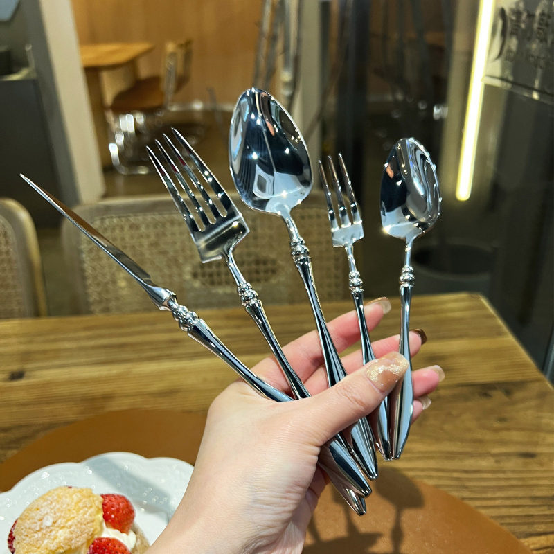 Ins-Style French 304 Stainless Steel Steak Knife and Fork, High-End and Heavy-Duty Western Cutlery, Premium Tableware for Cross-Border Trade