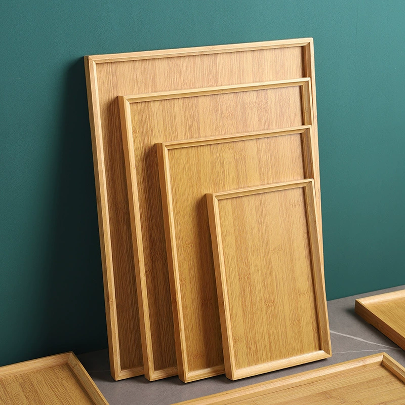 Поднос в японском стиле, бамбуковый деревянный поднос для гостиницы, коммерческий обеденный поднос, прямоугольный поднос, чайный поднос, бытовая бамбуковая тарелка, ресторанный поднос для фруктов