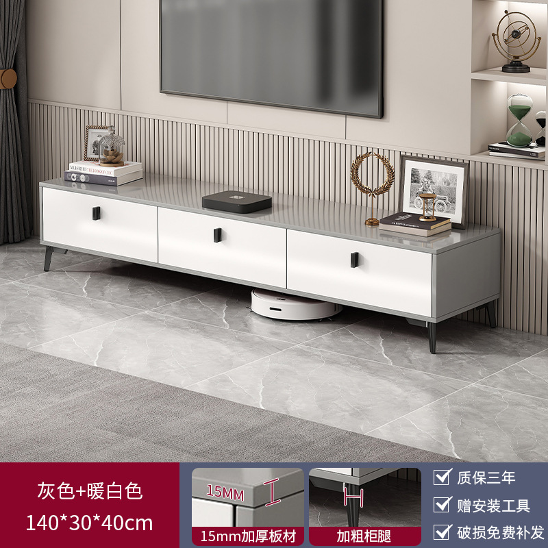 Gabinete de televisión moderno y simple tipo de casa pequeña 2024 nuevo tipo de sala de estar almacenamiento de almacenamiento en el suelo doméstico gabinete de televisión integrado