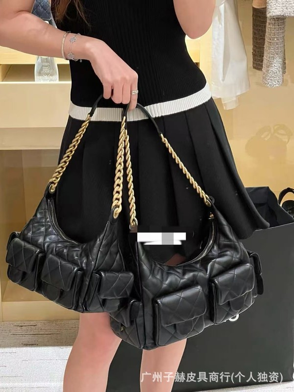 25c早春新作hoboヒッピーバッグダブルポケット脇下カバンカジュアル菱格チェーンjennie同モデル女性カバン|undefined