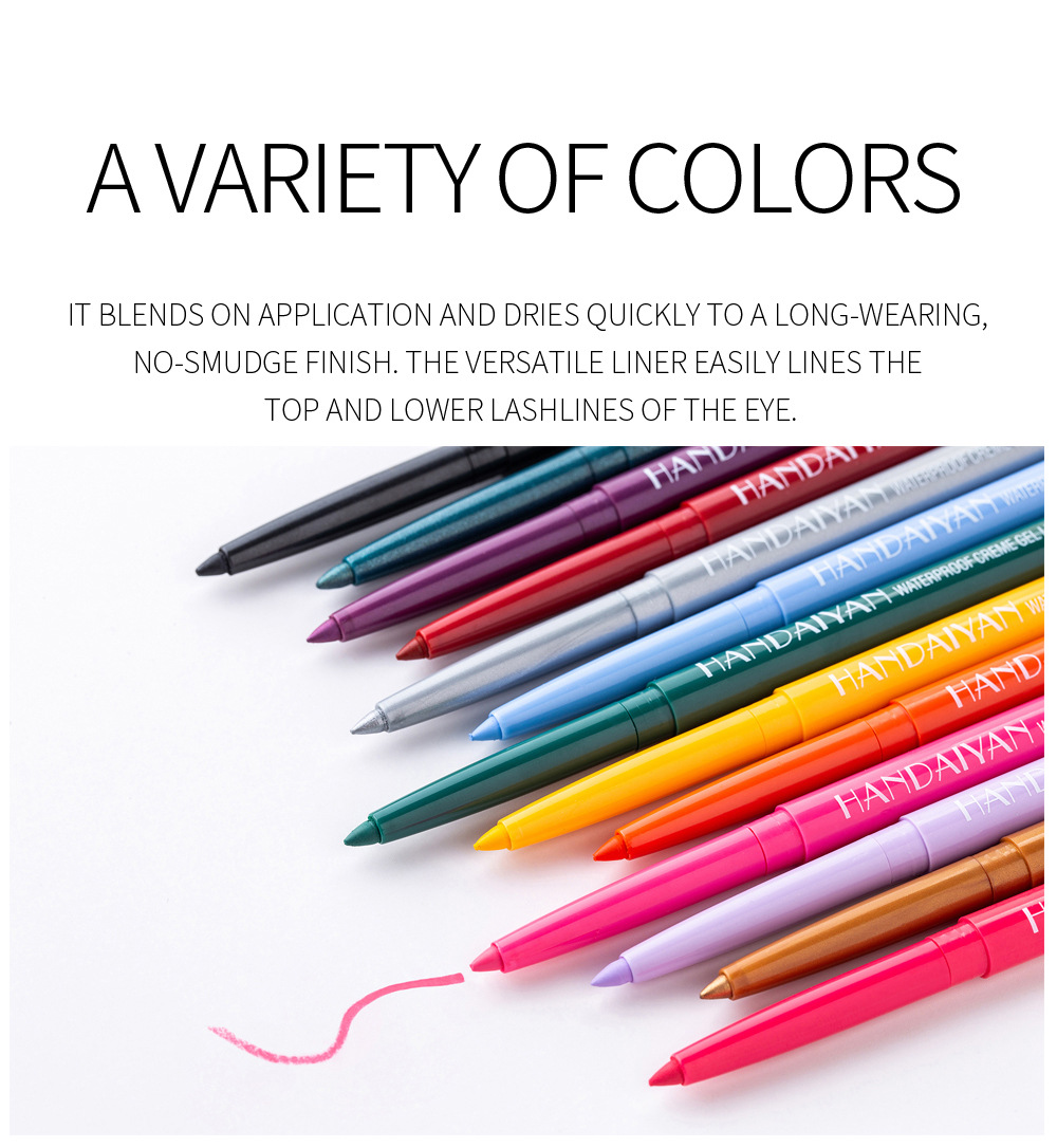 20 pezzi di penna gel per eyeliner Handaiyan, matita molto fine, opaca perlescente, impermeabile e resistente_voghion.com