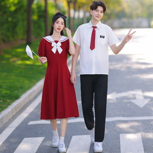 Primary School Senior high school Students Class Uniform Summer British Academy Style Poetry Recitation Chorus Uniform Graduation Photo School Uniform