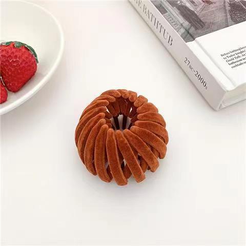 Flocado Nido de Pájaro rizador de pelo cabeza de bola medio lazo de pelo Cabeza trasera alta Cola de Caballo hebilla Otoño e Invierno artefacto perezoso accesorios para el cabello tocado image 11
