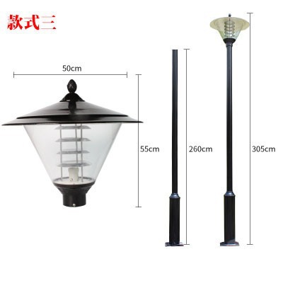 Iluminación al aire libre de patio moderno comunidad villa parque LED luz solar super brillante impermeable 3 metros de alto palo luz de paisaje