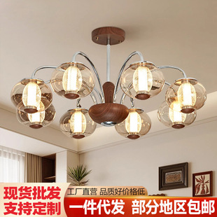 法式中古客厅吊灯vintage复古餐厅胡桃木色书房卧室设计师房间灯-阿里巴巴