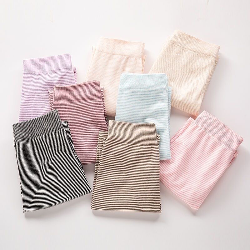 Women's thermal leggings for inner wear, slimming and body-shaping, plus size, autumn and winter warm pants, high-waisted striped base layer pants, thermal pants