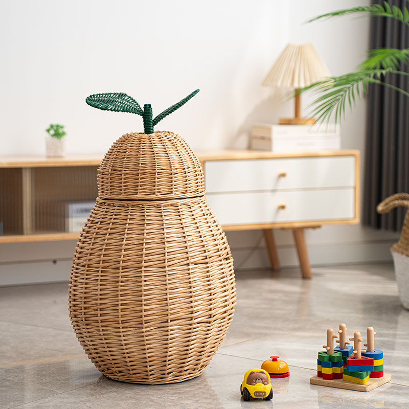 Cesta de almacenamiento de estilo de seda de caña personalizada baño ropa sucia juguetes cesta de almacenamiento de decoración de alojamiento residencial de hoteles cesta de almacenamiento