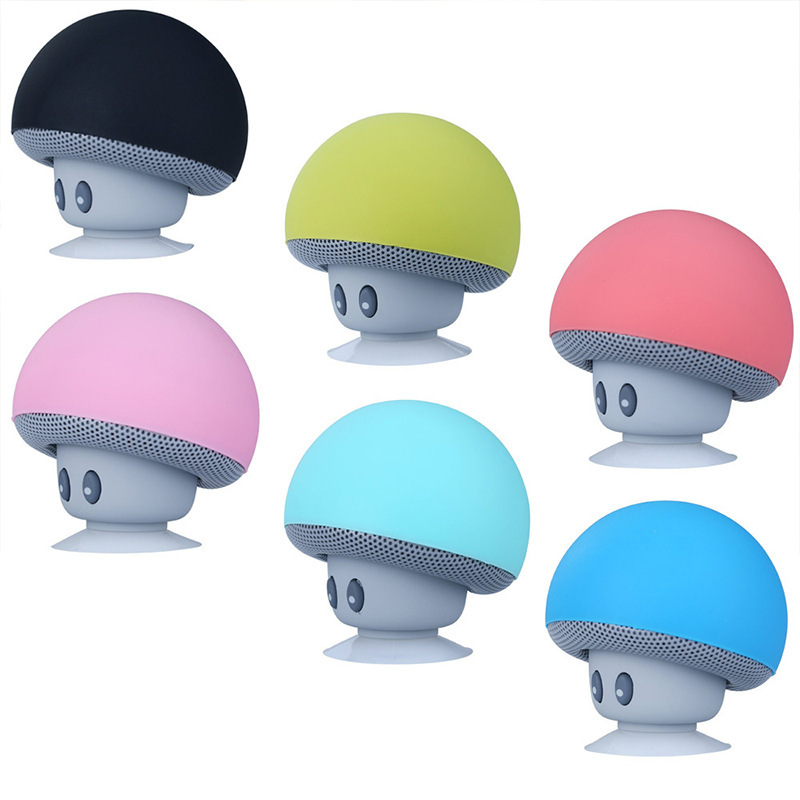 クリエイティブ漫画ギフト小さなキノコbluetoothスピーカー防水吸盤携帯電話スタンド小さなサブウーファーミニ音響|undefined