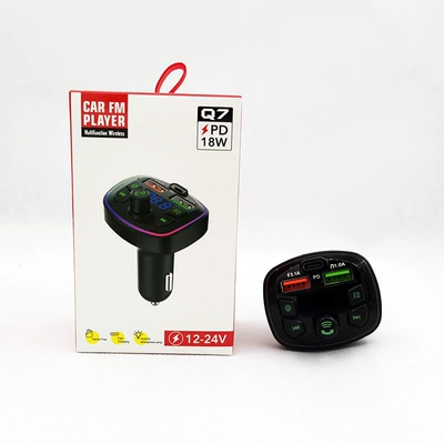 Carefully Selected X8 Cross-Border E-Commerce Manufacturer Fm Car Bluetooth Mp3 Player Hands-Free Calling Voice Broadcast Pd Fast Charging U (Car mp3) - hot-selling-q7-color-box-packaging-31
