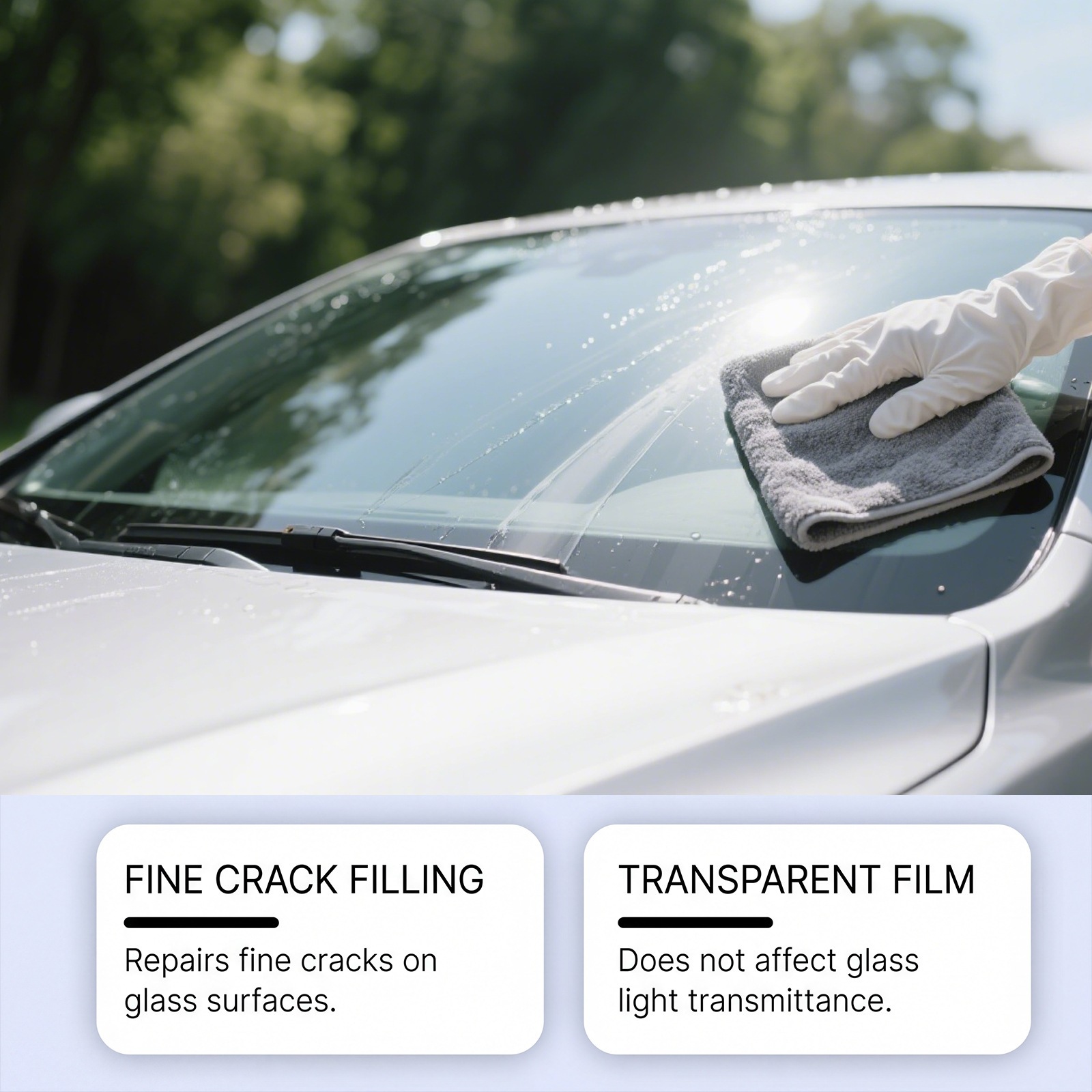 Hikmarion Car Windshield Care Kit for Daily Repair, Refurbishment, and Maintenance of Car Window Glass Cracks