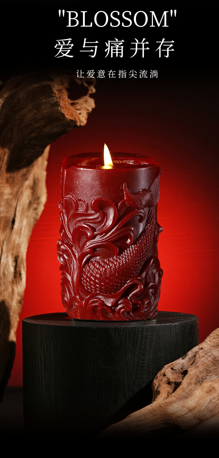 Low-Temperature Soy Wax Massage Candle for Couples, Wine Red, Unscented Aromatherapy — detail image 17
