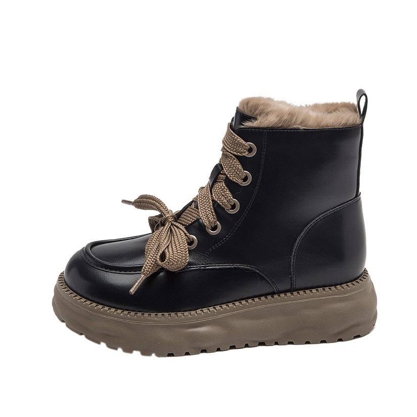 Botas Augusden Martin para mujer, estilo retro de otoño e invierno 2026, botas cortas con forro grueso y suela gruesa, botas para la nieve. image 1