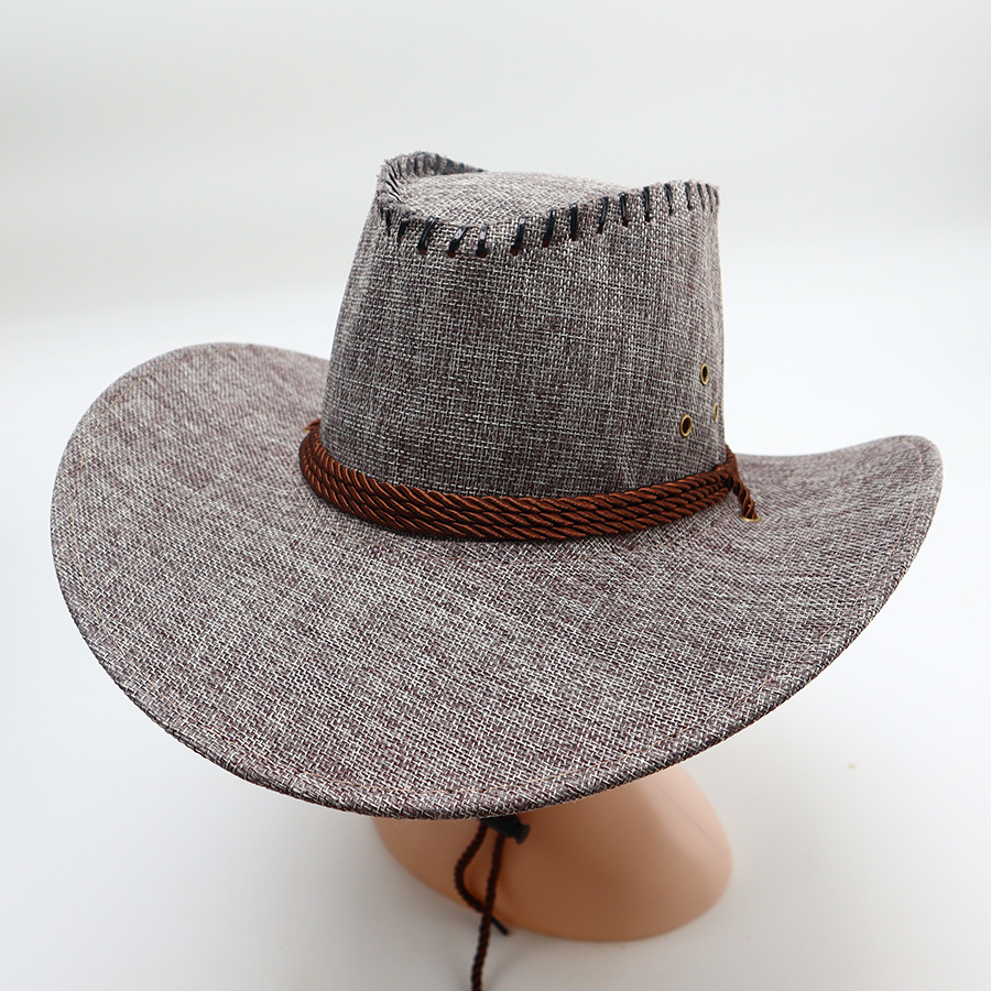 Vintage Straw Sun Hat For Men, Breathable Wide Brim Foldable_voghion.com