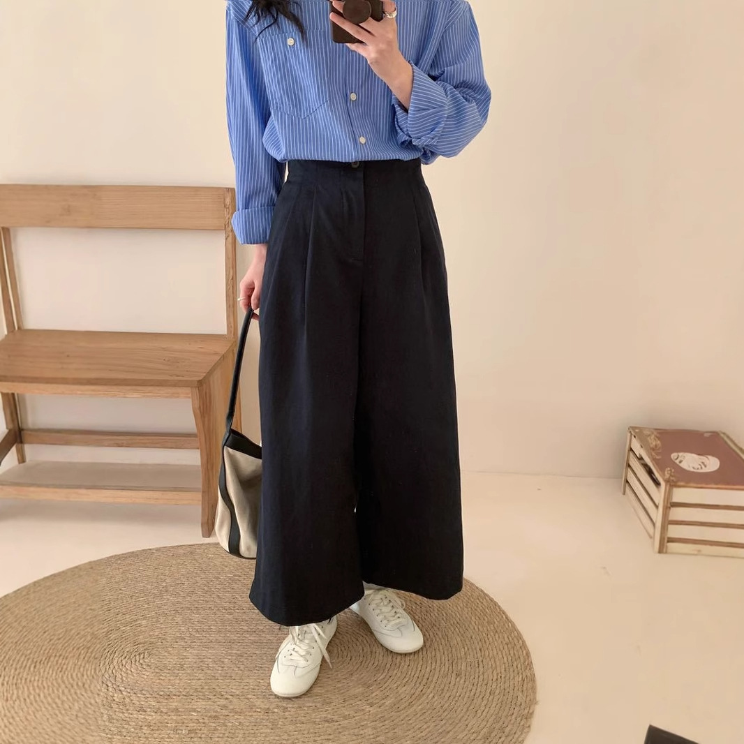 Spring elegant design solid color colored trousers