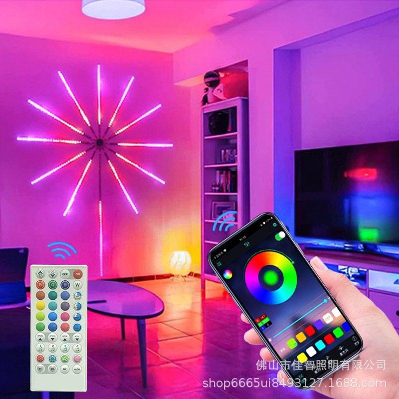 Lámpara de humo colorido LED Bluetooth música meteorito caballo carreras explosión estrellado cielo luz de color completo con lámpara de atmósfera de Navidad