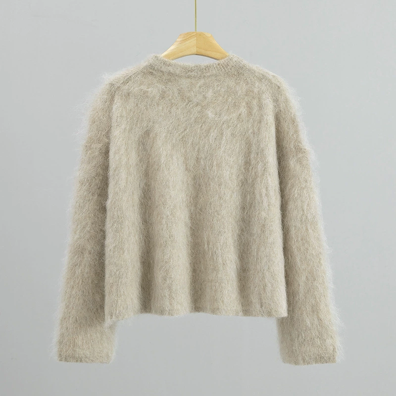 Вязаный свитер (Lineapiù) Scandinavian alpaca, свободный крой, мягкий лёгкий округлый ворот