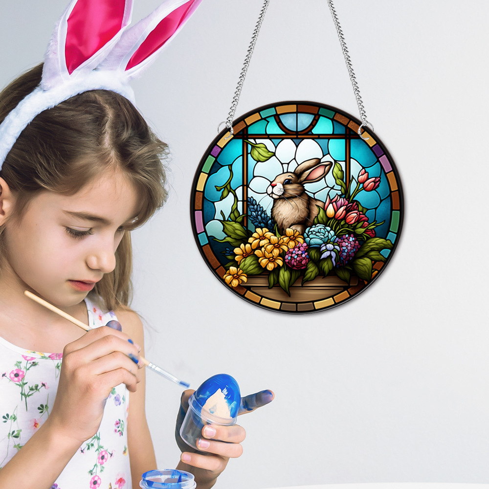 95g Weight pendant Home Textiles & Decor Type Acrylic Material Easter Festival Rabbit Pattern Casual, Elegant, Classical Style Easter Casual Elegant Classical Rabbit Arylic Party Supplies Decorations 19