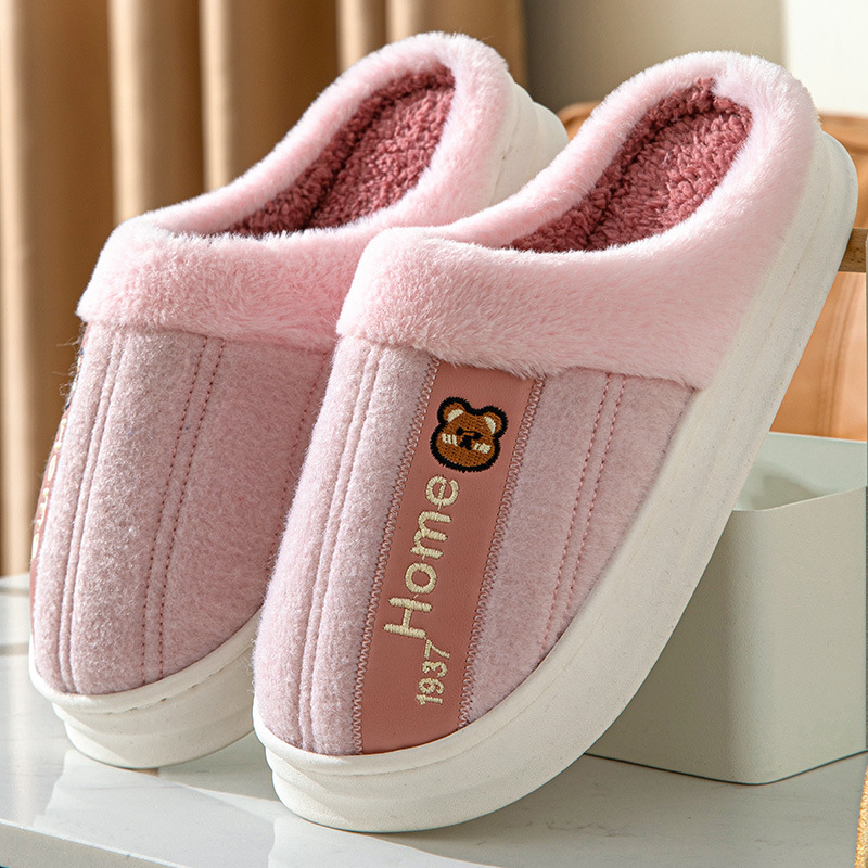 Zapatillas de otoño e invierno al aire libre de los hombres interior espesado 2023 hogar lana forrado Zapatillas de algodón par de las mujeres simples Zapatillas de lana