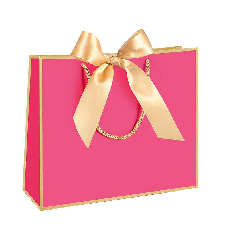 Fábrica al por mayor colorido bolsa de regalo joyería bolso ropa joyería arco bolsa de papel bolsa de embalaje logo image 22