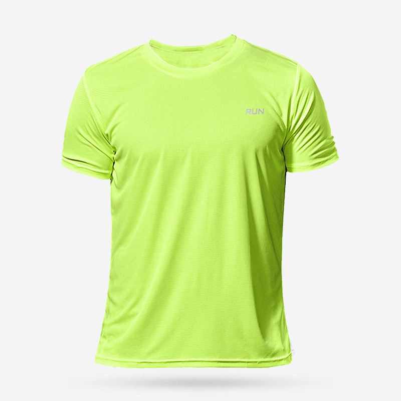 Venta caliente transfronteriza maratón seda de hielo correr camiseta de secado rápido transpirable hombres y mujeres sueltos deportes camisetas de manga corta fitness verano