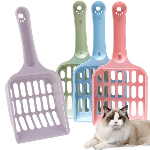 Factory direct sales pet cat sand shovel pet cleaning supplies cat litter box shovel long handle cat poop shovel large hole cat litter shovel