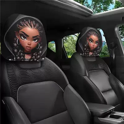 Sürətlər qutusu və əl tormozu başlıqları – Cross-Border Temu Black and White Horror - 2-pieces-of-double-sided-printing-2525cm-16-ct-dreadlock-girl